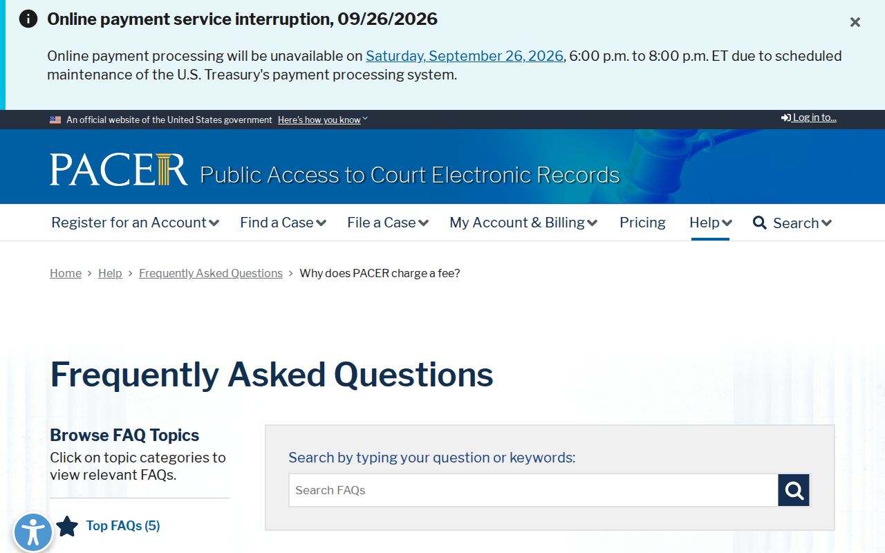Arizona readers can review the federal PACER fee and quarterly waiver FAQ