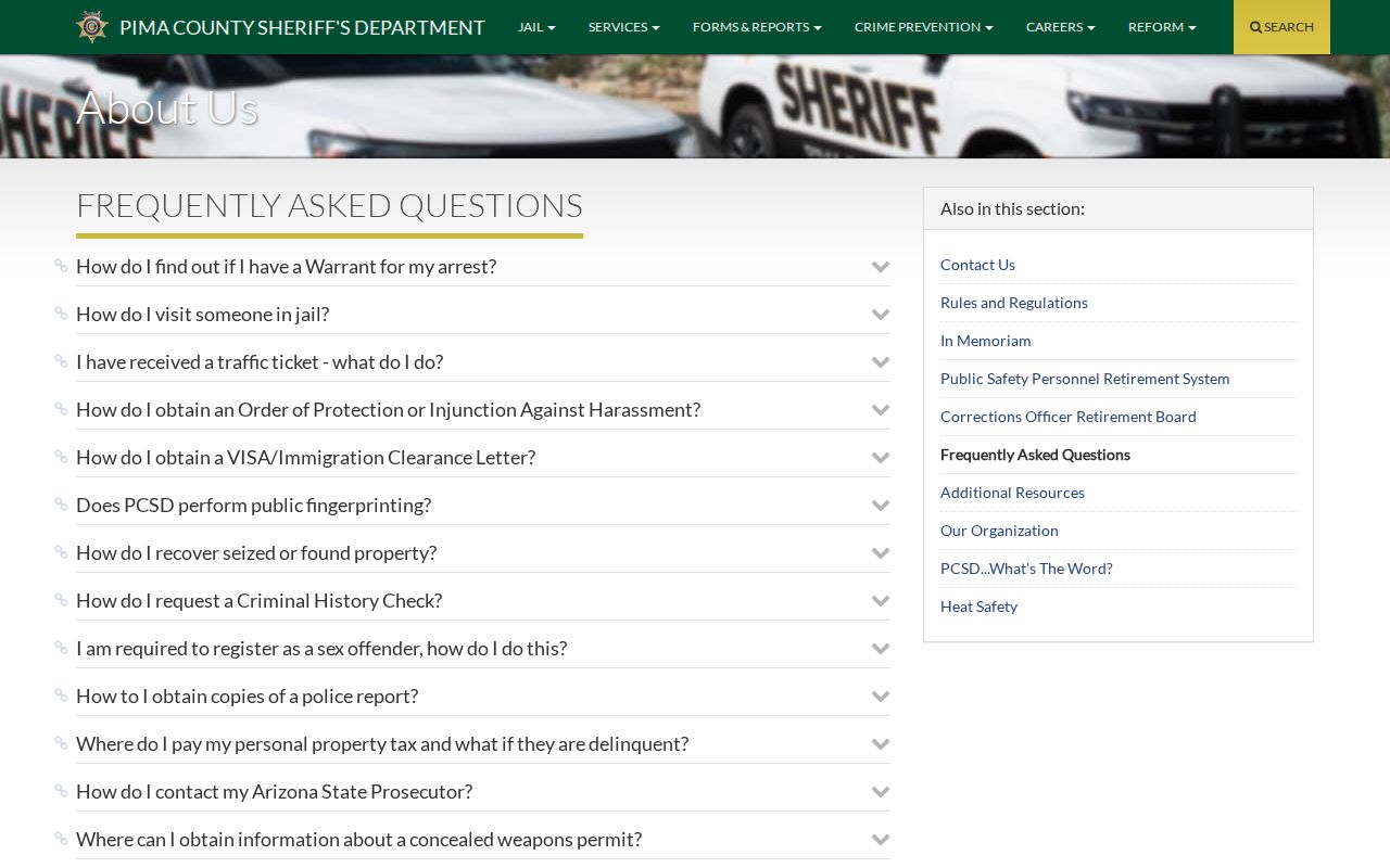 Arizona county sheriff FAQ routing warrant questions to the court
